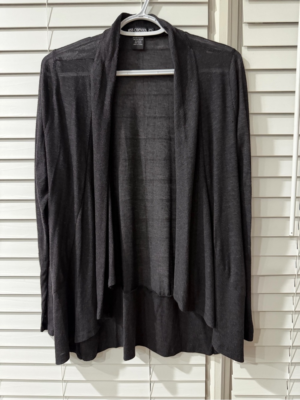 Miss Chievous Black Open-Front Lightweight Cardigan Size Large 🖤